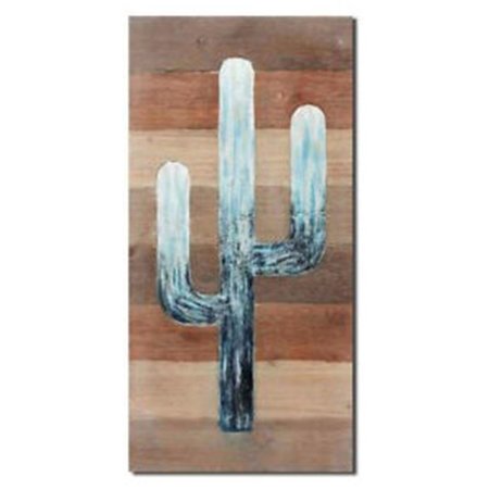 DESIGNOCRACY Cactus Art on Board Wall Decor 9841618